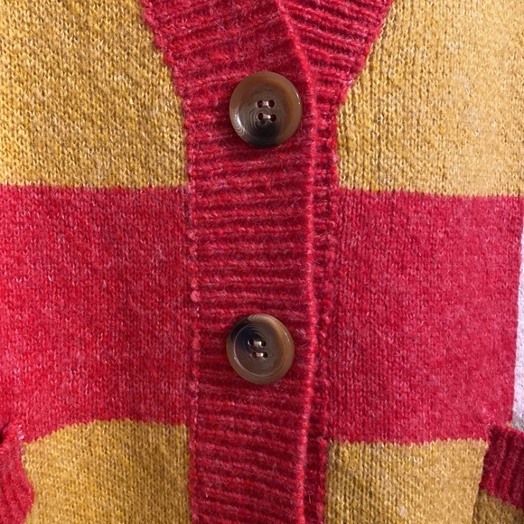 NWOT Anthropologie Look by M checkered oversized v neck button down cardigan OS - Picture 3 of 5